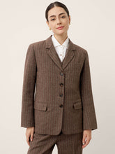 Load image into Gallery viewer, Wool Striped Notched Lapel Suit Blazer DAPHNE