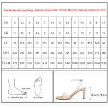 Load image into Gallery viewer, Modatope Womens Sandals Square Open Toe Chunky High Heels Strappy Ankle Strap Sandals Comfort Dress Party Shoes 9 Clear - # GIAA73210002