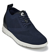 Load image into Gallery viewer, CALTO - X2214 - 2.4 Inches Taller (Night Blue/Black) - Lace Up Casual Walker - Lightweight
