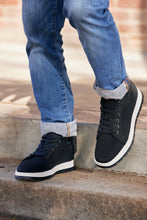 Load image into Gallery viewer, CALTO - X2322 - 2.4 Inches Taller (Black/White & Black Sole) - Lace Up Casual Sneaker - Lightweight