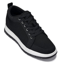 Load image into Gallery viewer, CALTO - X2322 - 2.4 Inches Taller (Black/White & Black Sole) - Lace Up Casual Sneaker - Lightweight
