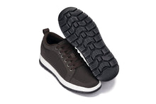 Load image into Gallery viewer, CALTO - X2325 - 2.4 Inches Taller (Dark Brown/White & Black Sole) - Lace Up Casual Sneaker - Lightweight