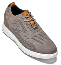 Load image into Gallery viewer, CALTO - X2638 - 2.8 Inches Taller (Khaki/Brown) - Lace Up Casual Walker - Lightweight