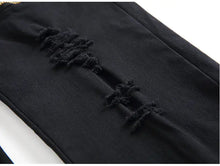Load image into Gallery viewer, Zippered Holes Elastic Trend Denim Pants - # BOAA13410009