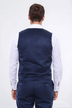 Load image into Gallery viewer, Double Breasted Plaid Blue Men Vest - Wessi