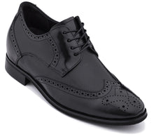 Load image into Gallery viewer, CALTO - Y10655 - 2.8 Inches Taller (Black) - Wingtip Oxford Dress Shoe