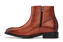 Load image into Gallery viewer, CALTO - Y70623 - 2.8 Inches Taller (Rust Brown) - Lightweight Zipper Boots