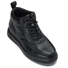 Load image into Gallery viewer, CALTO - Y7112 - 2.8 Inches Taller (Black) - Nappa Leather Moc-Toe Sneak-Boots