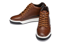 Load image into Gallery viewer, CALTO - Y7153 - 2.6 Inches Taller (Brown) - Leather Ankle Top Sneak-Boot