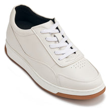 Load image into Gallery viewer, CALTO - Y7886 - 2.6 Inches Taller (Off-White/White & Gum Sole) - Elevated Leather Sneakers