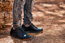 Load image into Gallery viewer, CALTO - Y7931 - 2.6 Inches Taller (Noir/Black & Gum Sole) - Elevated Leather Micro-Perforated Sneakers