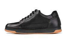 Load image into Gallery viewer, CALTO - Y7931 - 2.6 Inches Taller (Noir/Black & Gum Sole) - Elevated Leather Micro-Perforated Sneakers