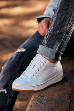 Load image into Gallery viewer, CALTO - Y7932 - 2.6 Inches Taller (White/Off-White & Gum Sole) - Elevated Micro-Perforated Leather Sneakers