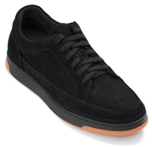 Load image into Gallery viewer, CALTO - Y7933 - 2.6 Inches Taller (Noir Suede/Black & Gum Sole) - Elevated Suede Sneakers