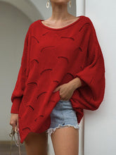 Load image into Gallery viewer, Loose Batwing Sleeve Hollow Out Knit Sweater Top