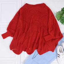 Load image into Gallery viewer, Loose Batwing Sleeve Hollow Out Knit Sweater Top