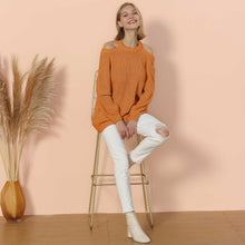 Load image into Gallery viewer, Halter Neck Knitted Semi Backless Pullover