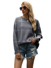 Load image into Gallery viewer, Crew Neck Ribbed Knit Pullover Sweater