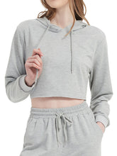 Load image into Gallery viewer, Crop Top Sweatshirt Long Sleeve Hoodie Pullover