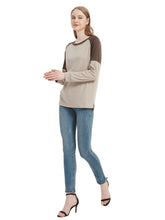 Load image into Gallery viewer, Casual Crewneck Sweatshirts Long Sleeve Color Block Blouses Side Slit Pullover Tops