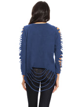 Load image into Gallery viewer, Ripped Long-Sleeve Pullover Top