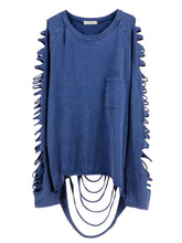 Load image into Gallery viewer, Ripped Long-Sleeve Pullover Top