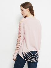 Load image into Gallery viewer, Ripped Long-Sleeve Pullover Top