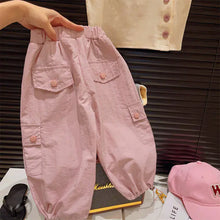 Load image into Gallery viewer, Summer Baby Girl Fashion T-Shirt and Cargo Pants Set - # GIAA212310017