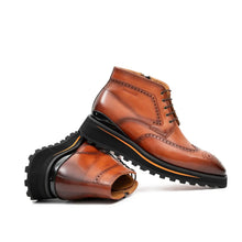 Load image into Gallery viewer, Zipper Brogue Martin Boots 2890 Brown
