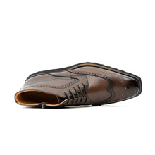Load image into Gallery viewer, Zipper Brogue Martin Boots 2890 Coffee