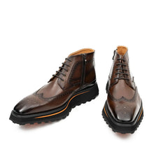 Load image into Gallery viewer, Zipper Brogue Martin Boots 2890 Coffee