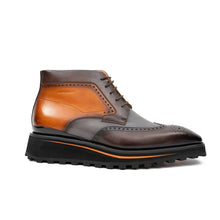 Load image into Gallery viewer, Zipper Brogue Martin Boots 2890 Gray Brown