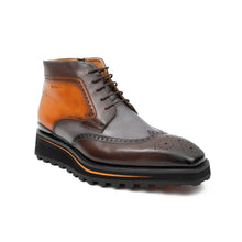 Load image into Gallery viewer, Zipper Brogue Martin Boots 2890 Gray Brown