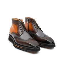 Load image into Gallery viewer, Zipper Brogue Martin Boots 2890 Gray Brown