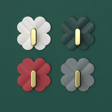 Load image into Gallery viewer, A Box of 4 Four-leaf Clover Hooks Punch-free Strong Sticky Bathroom Hook Light Luxury Household Wall Nail-free Key Storage Hook Cute Plastic Hooks Self-Adhesive Suitable Wall Bracket Self-Adhesive Hook Strong Adhesive Hanging on the Wall