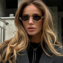 Load image into Gallery viewer, Cat Eye Sunglasses with Gold Metal Frame