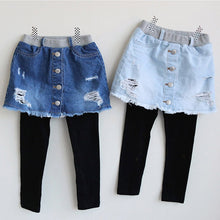 Load image into Gallery viewer, Autumn New Korean Style Girls Denim Skirt Pants - # GIAA21710001