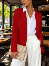 Load image into Gallery viewer, Women's Slim Fit Lapel Collar Long-Sleeve Blazer – Waist-Cinched