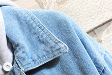 Load image into Gallery viewer, Women's Oversized Washed Denim Jacket – Hooded Loose Korean Style