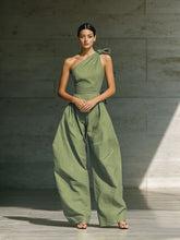 Load image into Gallery viewer, Women's Loose Sleeveless Off-Shoulder Belted Wide-Leg Jumpsuit