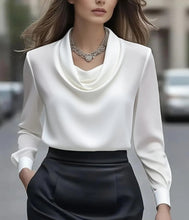 Load image into Gallery viewer, Women’s Elegant Boat Neck Long Sleeve Minimalist Top