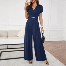Load image into Gallery viewer, Three-Quarter Sleeve Pleated Wide-Leg Jumpsuit | 2 Colors S–XL