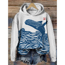 Load image into Gallery viewer, Women’s Printed Hooded Long Sleeve Pullover Sweatshirt