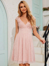 Load image into Gallery viewer, Women's Solid V-Neck Textured Fabric Summer Dress