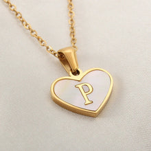 Load image into Gallery viewer, 26 Letter Heart-shaped Necklace White Shell Love Clavicle Chain Fashion Personalized Necklace For Women Jewelry Valentine's Day