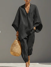 Load image into Gallery viewer, Women’s Casual Solid Color Two Piece Shirt Set