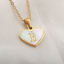 Load image into Gallery viewer, 26 Letter Heart-shaped Necklace White Shell Love Clavicle Chain Fashion Personalized Necklace For Women Jewelry Valentine's Day