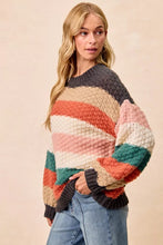 Load image into Gallery viewer, BiBi Stripes Color Block Chunky Sweater