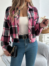 Load image into Gallery viewer, Classic Plaid Button Up Long Sleeve Jacket Women Cozy Trendy Everyday Wear Simple Jacket