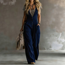 Load image into Gallery viewer, Sleeveless Loose Wide-Leg Jumpsuit with Two Pockets | 4 Colors